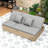 Wicker Rattan 2 Reclining Sunbeds with Adjustable Backrests and Convenient Side Trays-2214286-2214284