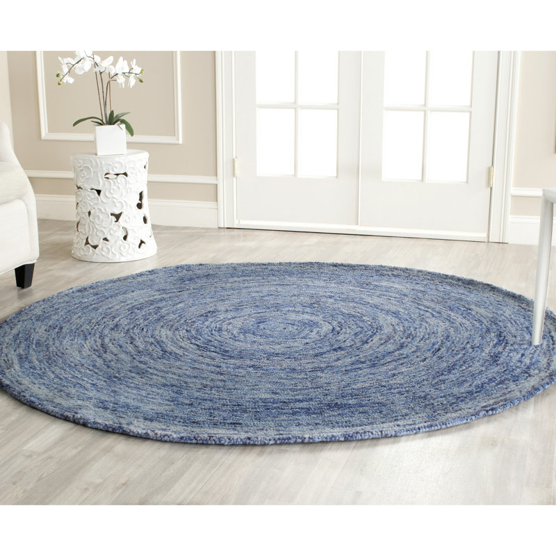 Tapis en laine touffeté à la main Ikat, Rond 4 pi
