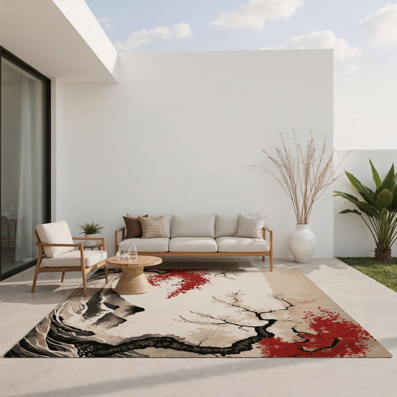 Petal Prime Symphony Indoor And Outdoor Area Rug, Rectangle 1'6" x 2'6"