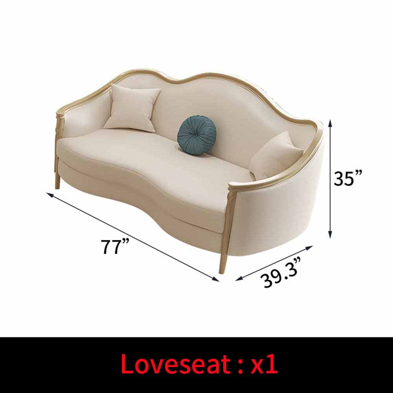 Causeuse en cuir véritable French French Luxury