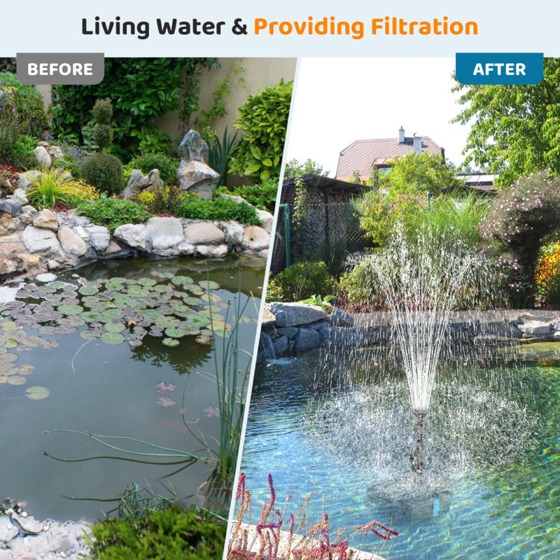 Solar Pond Filter With Fountain Pump