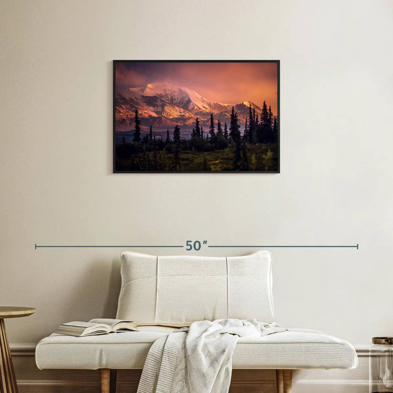 Denali et forêt Denali, Cadre flottant noir, 31 po x 21 po