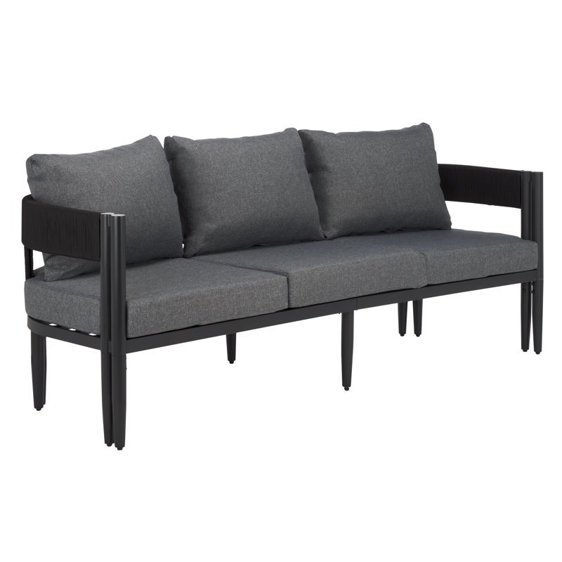 Viola 77.56'' Metal Outdoor Patio Sofa, Gray