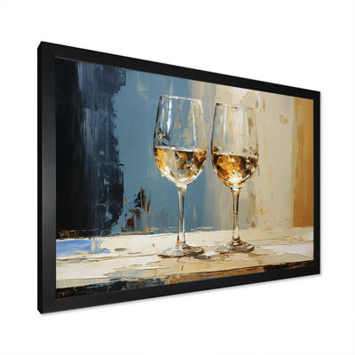 Essence de champagne blanc et bleu - Champagne, art mural
