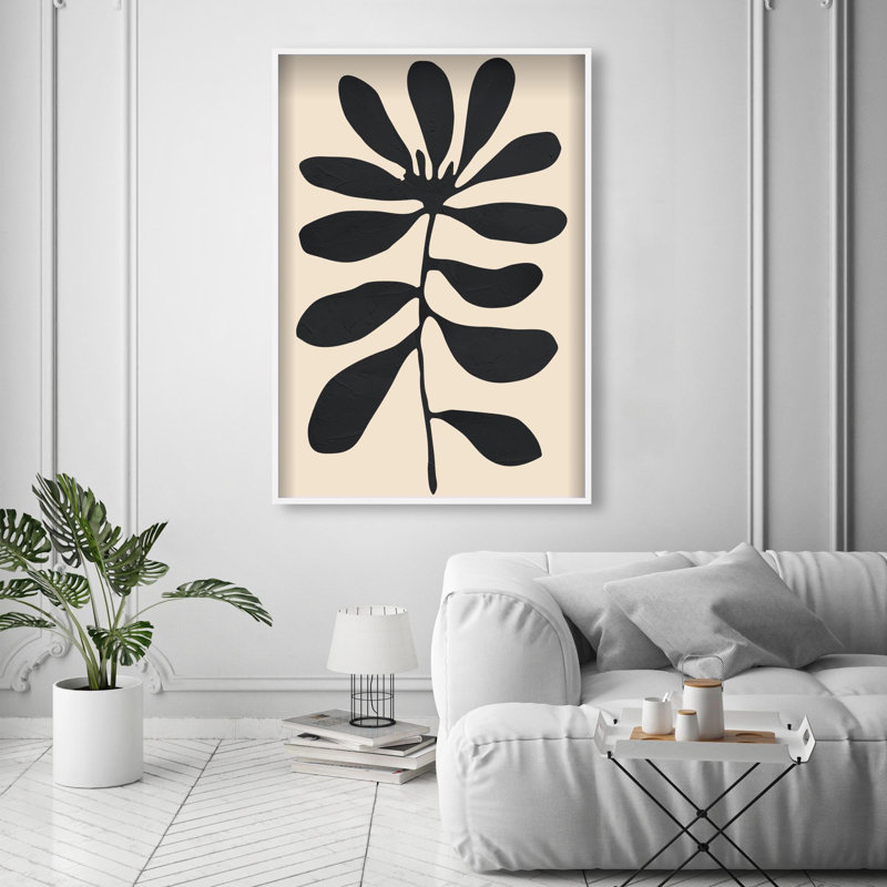 Oliver Gal Fronds of Nightfall III Abstract - Luxury Shadowbox Framed Wall Art, 55.5" H x 37.5" W, White