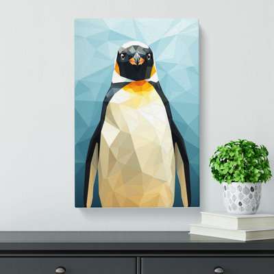 Penguin Geometric - Wrapped Canvas