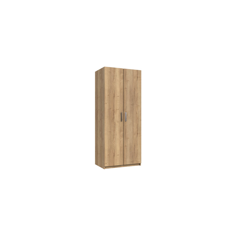 Harvey-Lee 2 Door Manufactured Wood Wardrobe, Natural Rustic Oak
