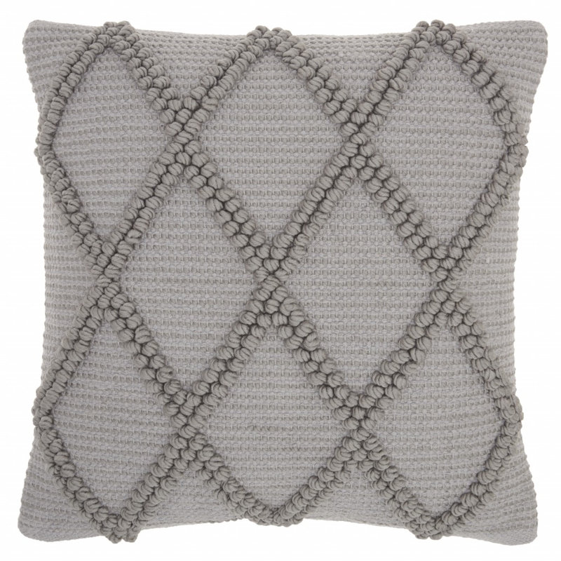 Coussin décoratif carré en coton et polyester avec insert Ascano , Gris clair