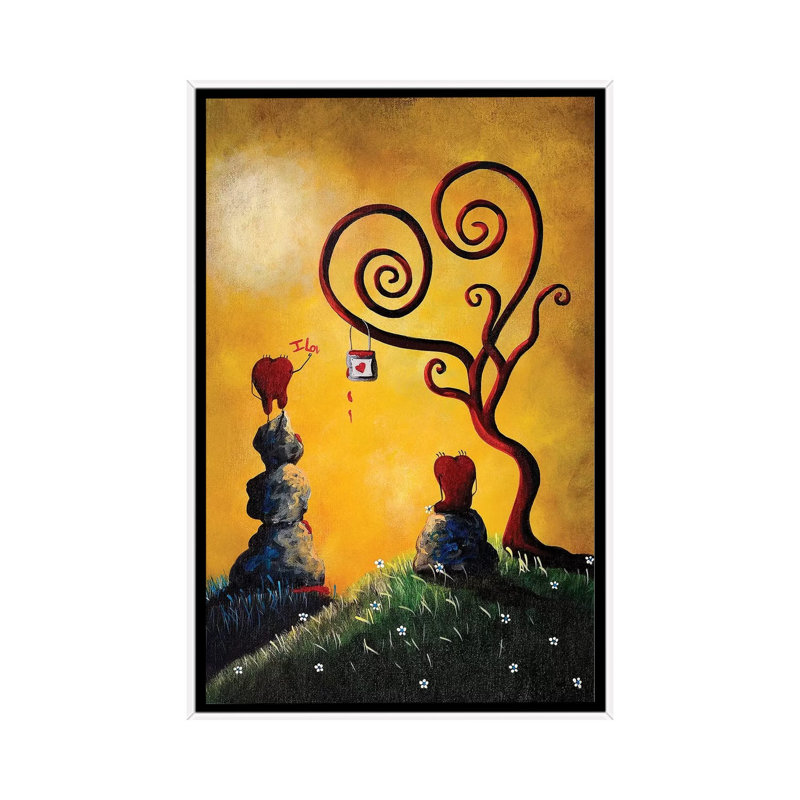 Such A Romantic by Moonlight Art Parlour - Painting on Canvas, White Framed, 66.04 cm H x 45.72 cm W
