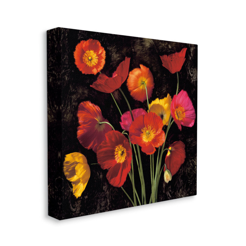 "Stupell Industries Red Poppies", reproduction d'art sur toile par John Seba, H 36 po x l 36 po x P 1,5 po