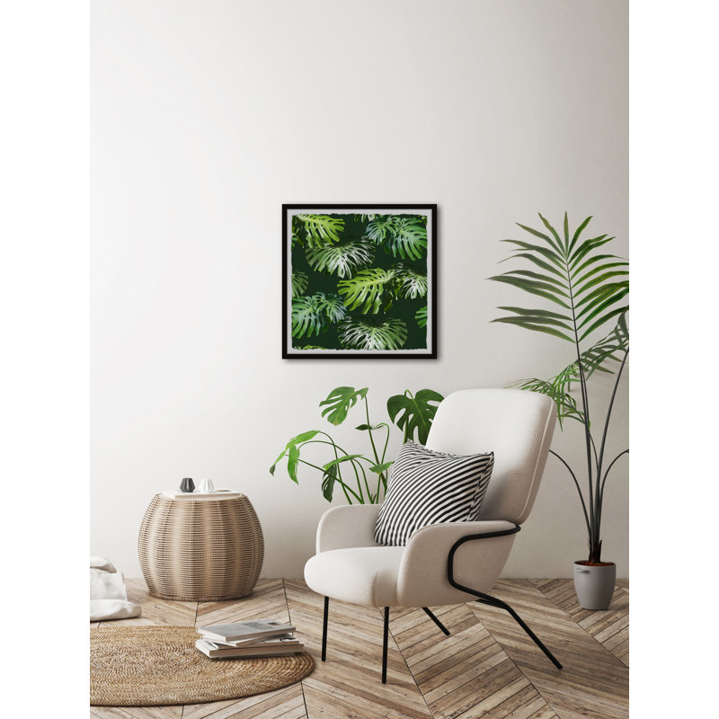 Leafy Plants - Single Picture Frame Painting, 41 cm H x 41 cm W