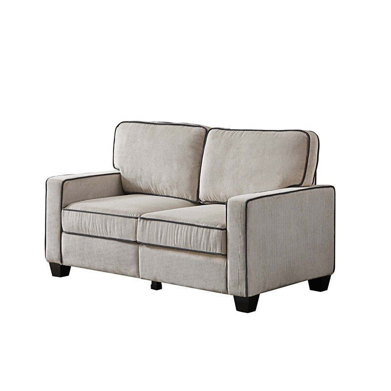 Causeuse Hammersdale, Velours velours côtelé beige