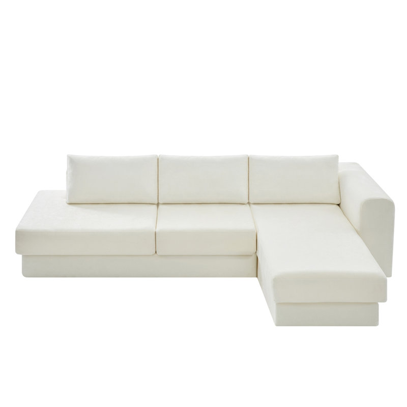 Canapé modulaire en L de 113 po, Beige