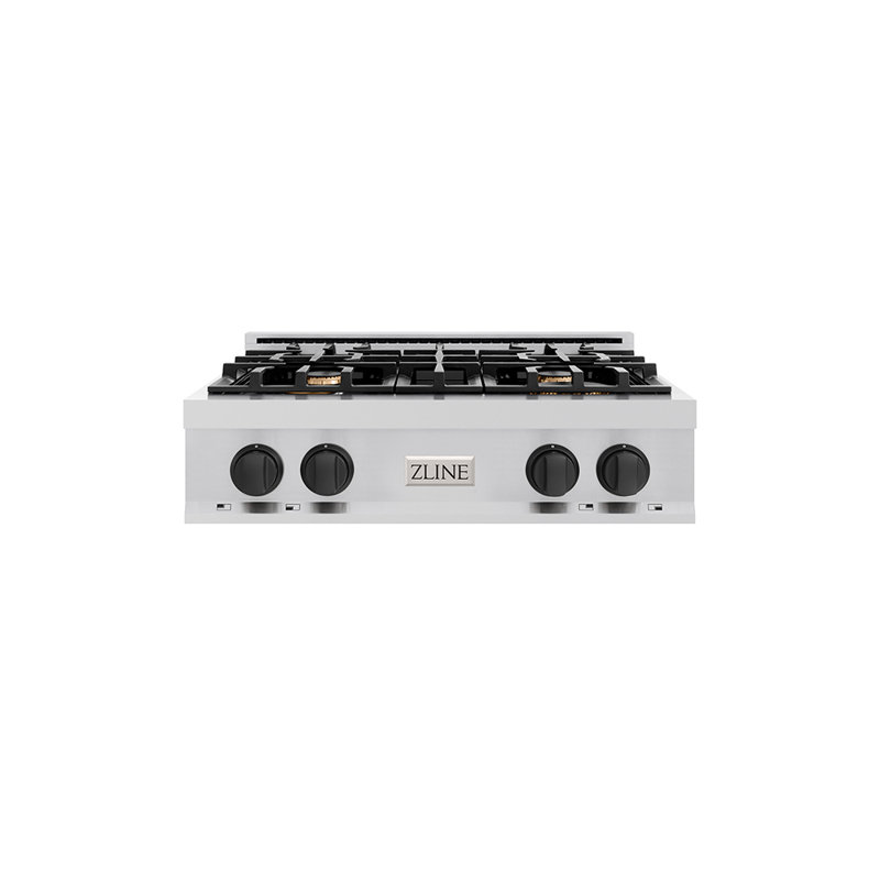 Autograph Edition 30" Gas Cooktop with 4 Burners, Stainless Steel Matte Black