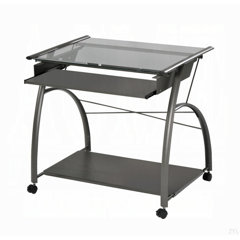 Bureau d'ordinateur à finition étain