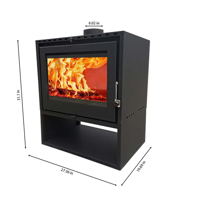 Metal fireplace, wood fire heating fireplace