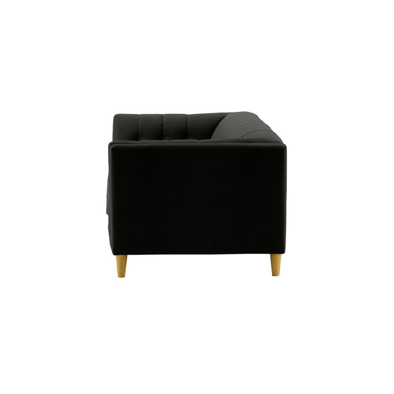 Odina 3 Seater Velvet Sofa, Black