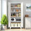 Armoire de rangement 71 po en métal avec 2 portes galbées et tablettes réglables-904205593