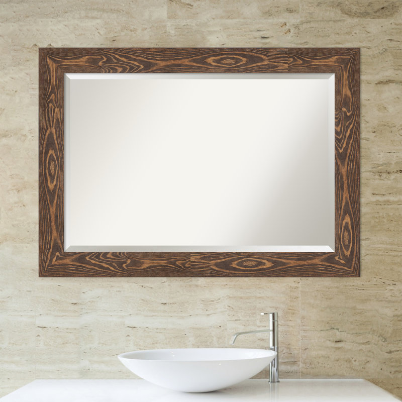 Miroir de salle de bain Brinlee, Brun, 30 po x 42 po