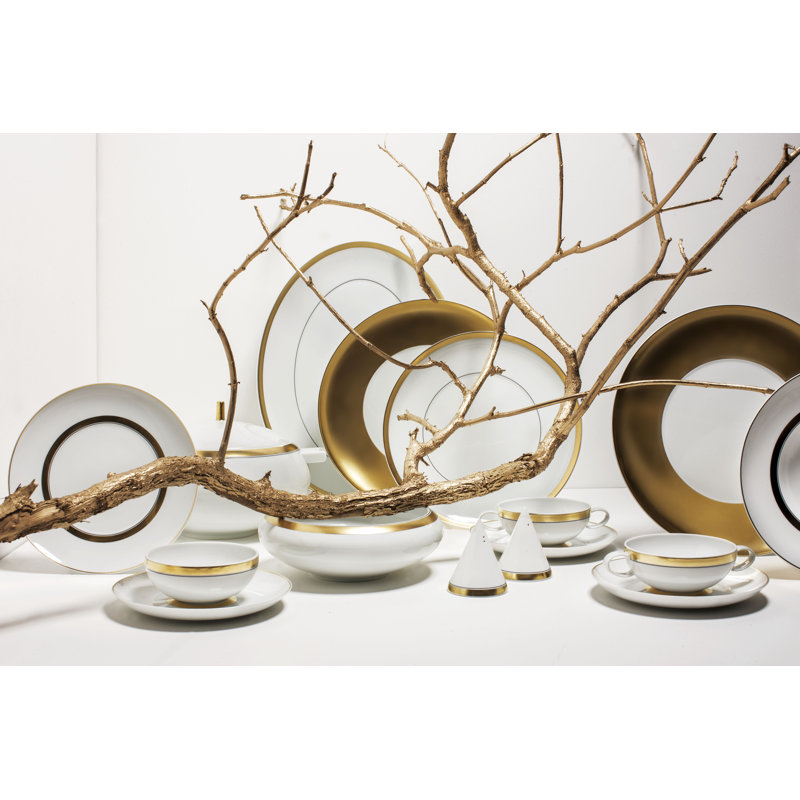 Domo Gold 11.1" Dinner Plate, Gold