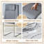 Ensemble de table de salle à manger 63 po en bois, gris rectangulaire pour 4/6 personnes avec chaises en cuir-405267819-405267818