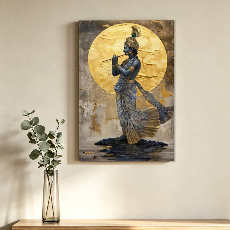 Affiche de Lord Krishna jouant de la flûte, 24x36inch