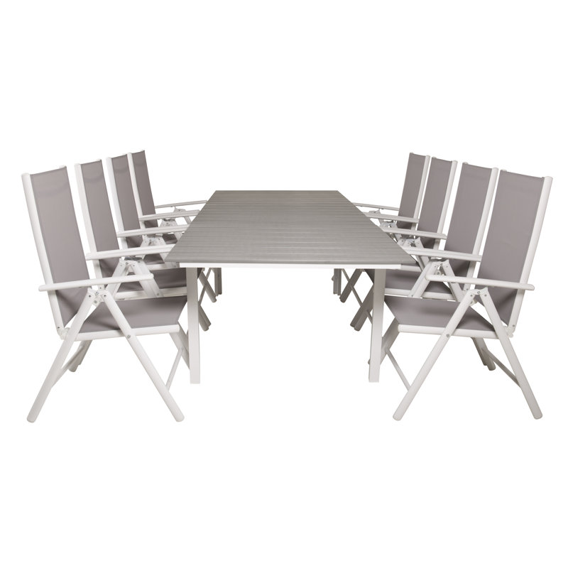 Faiyaz 8 - Person Patio Dining Set Rectangular Table
