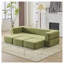 Canapé modulaire polyvalent en chenille avec repose-pieds repose-pieds détachable, vert