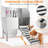 Professional Dog Washing Station, Stainless Steel Dog Grooming Tub with Foldable Ramp, Storage Drawer, Floor Grate & Faucet, Dog Bathtub for Large, Medium & Small Dog-114604919