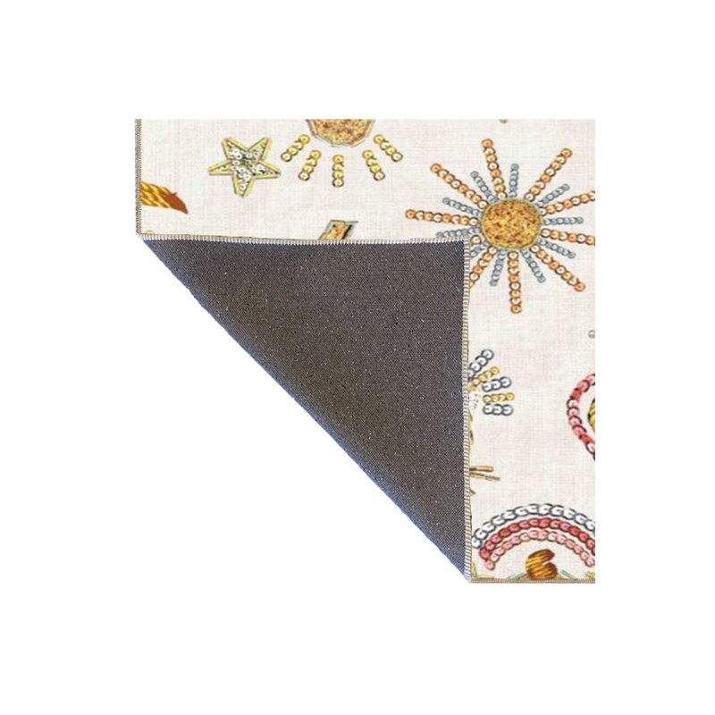 Tapis beige décoratif multicolore à motif d'oiseaux et de tigres lavable à la machine, Rectangle 2 pi 6 po x 4 pi 11 po