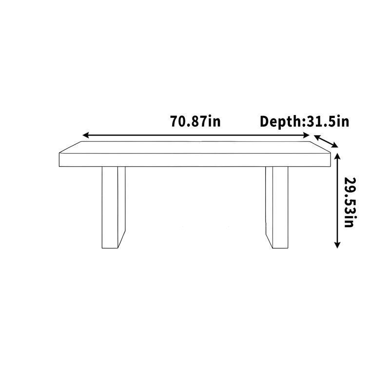 Bureau, salle d'étude, ordinateur personnel, bureau, H 29,53 po x l 70,87 po x P 31,5 po