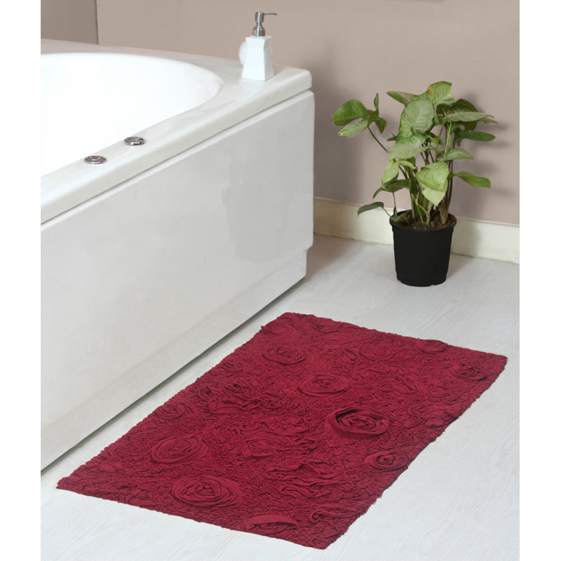 Tapis pour salle de bain Schoenberger, Rouge, L 34 po x l 21 po
