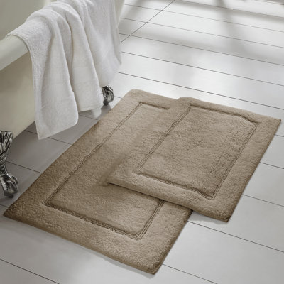 Modern Threads 2-Pack Solid Loop with Non-Slip Backing Bath Mat Sets