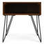 Table de bout carrée en bois de manguier massif et métal 22 po Hunter avec rangement ouvert et pieds en épingle à cheveux-491206944-491206951