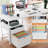 Computer Desk with 2 Drawers, Monitor Stand - Home Office Workstation-48322822-48322827