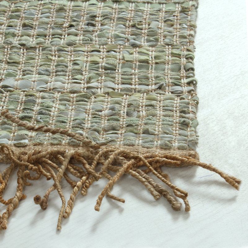 Tapis bohème touffeté à la main avec pampilles, Rectangle 2 pi 3 po x 3 pi 8 po
