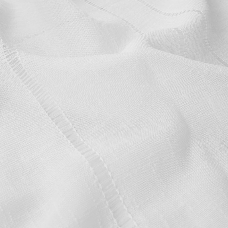 Solid Color Stripe Light Filtering Back Tab Outdoor Curtains, White, 52" W x 96" L