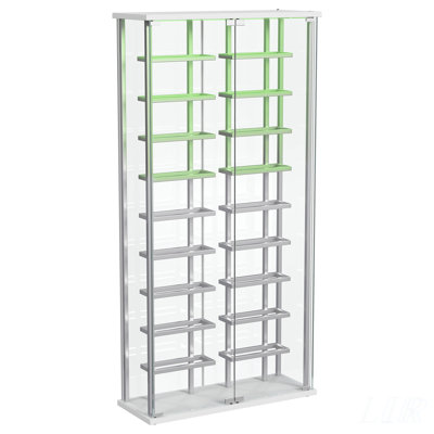 Armoire vitrée à vin en verre trempé chromé à DEL, moderne et élégante avec éclairage DEL lumineux pour 18 bouteilles