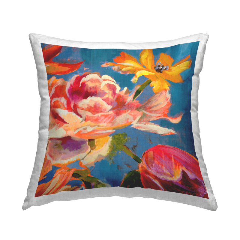 Coussin Vivid Blooming Pivoines par Liz Jardine