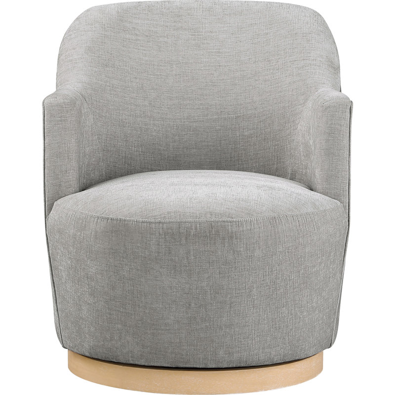 Hudnut Upholstered Swivel Armchair, Grey Chenille Fabric