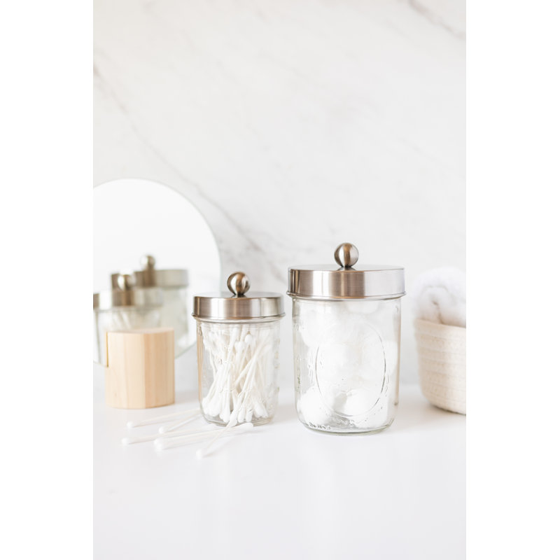 Stainless Steel and Glass Apothecary Jar Set
