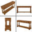 Console 63 pouces Mid-Century en pin brun avec 3 tiroirs et tablette inférieure - Structure en bois massif, table de canapé facile à assembler-1176708199