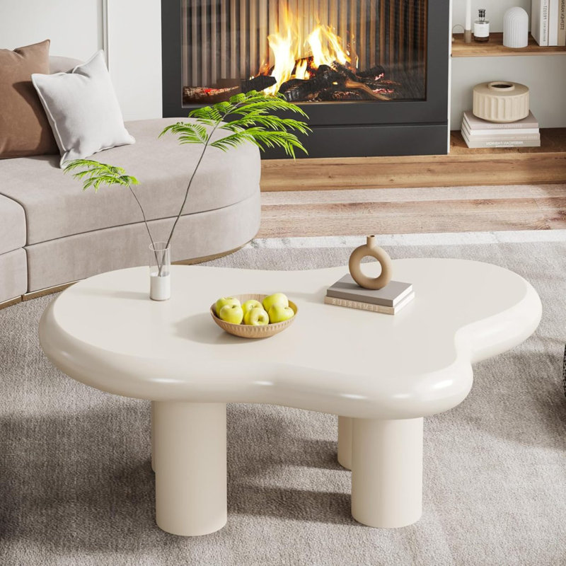 Table basse Cloud, jolie table basse avec 4 pieds massifs, table basse moderne pour salon, bureau personnel, table à thé minimaliste Funky
