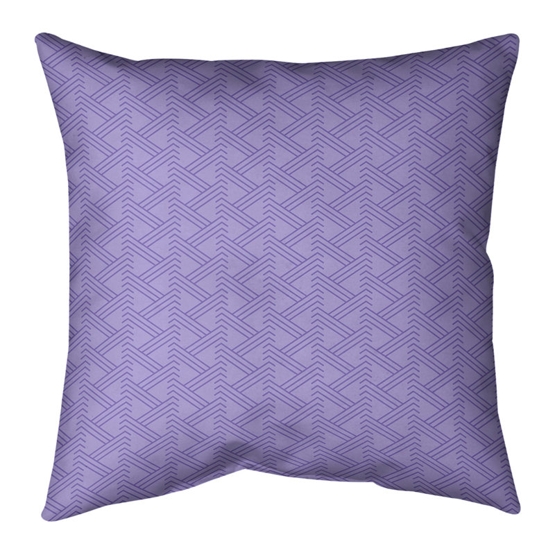 Housse Coussin décoratif motif Zig Zag, 16 po x 16 po, Mauve frais, Faux Suède