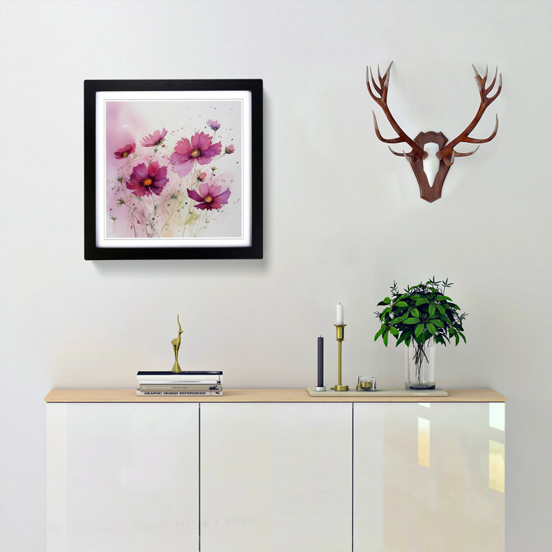 Single Picture Frame Print on Wood, Black