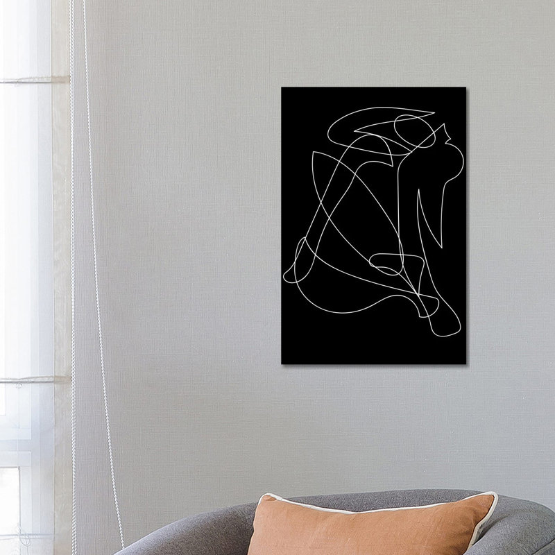 Silhouette déconstruite par Mambo art studio-impression, Toile tendue, Pas de tapis, H 26 po x l 18 po x 1,5 po