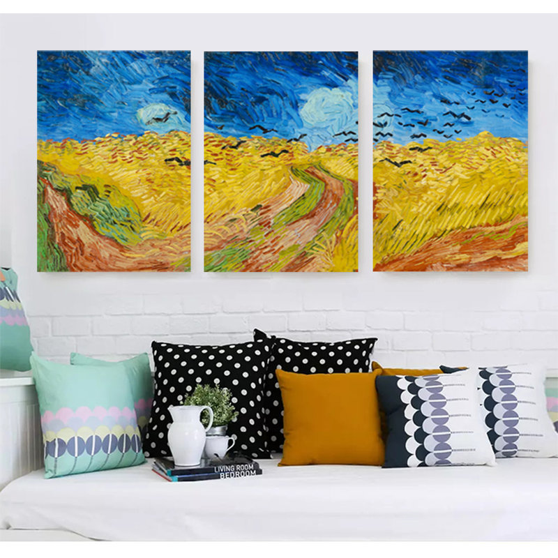 "Wheatfield With Crows" by Vincent Van Gogh, 30" H x 60" W