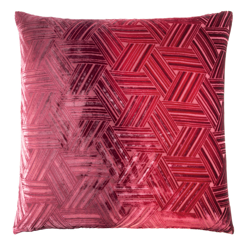 Entwined Square Velvet Pillow Cover & Insert, 22" x 22", Smoke