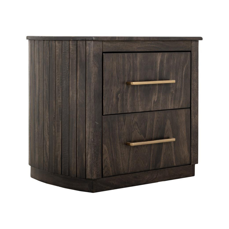 Table de chevet 2 tiroirs Dark Mezquite