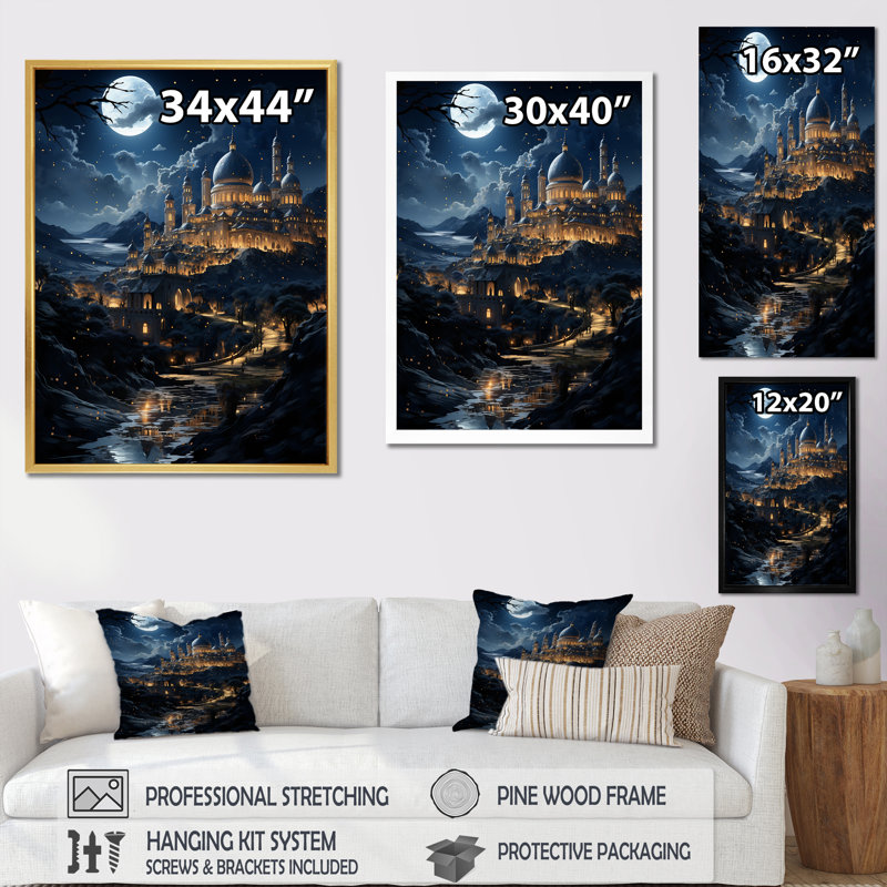 Bethléem Starlight Christianism Landscape - Christianity, reproduction d'art sur toile, H 44 po x l 34 po x P 1,5 po
